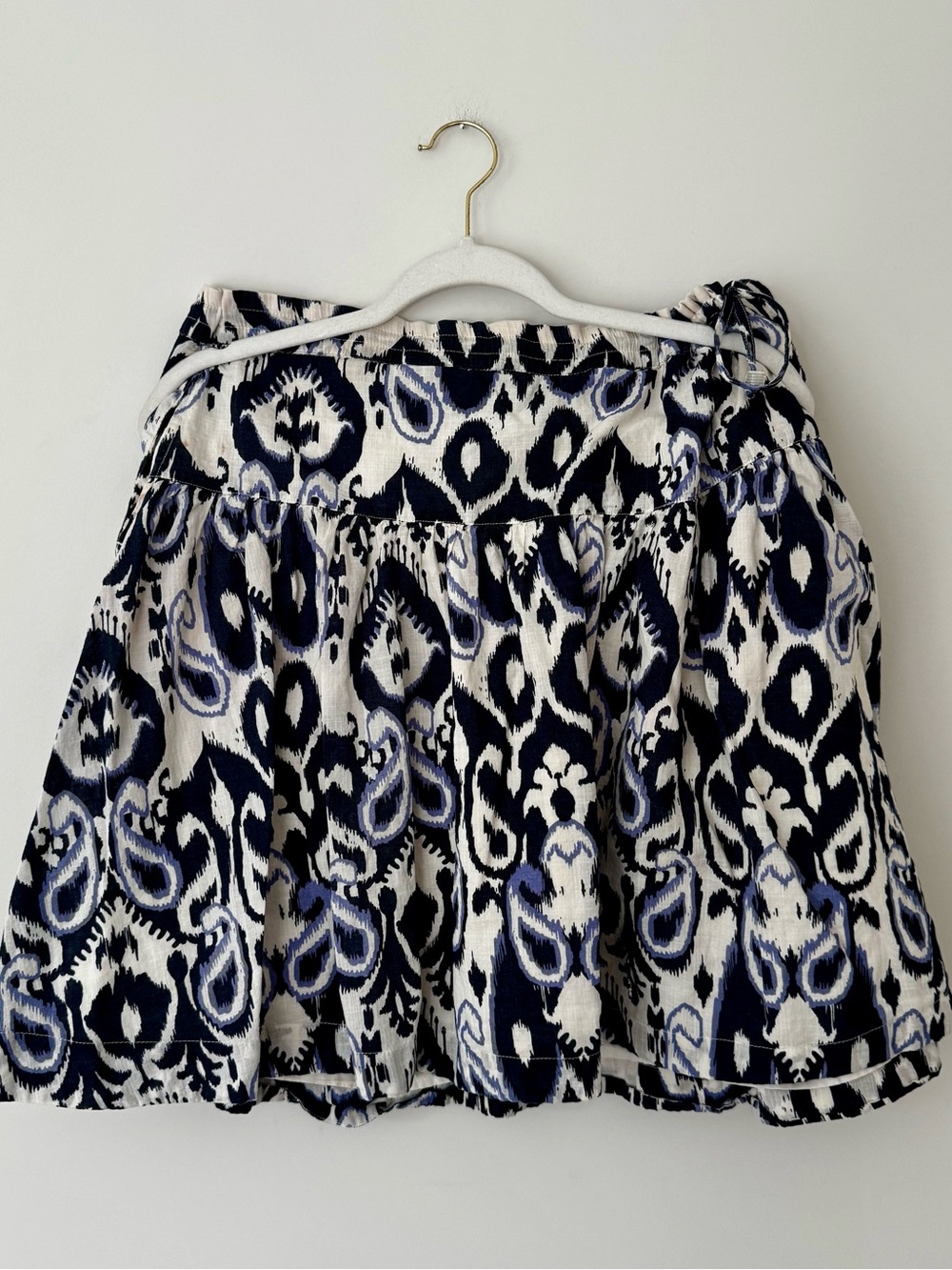 Tommy Hilfiger 100% Cotton A Line Tiered Skirt, Cream / Blue / Navy – Medium